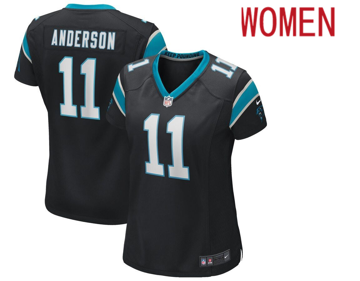 Women Carolina Panthers #11 Robby Anderson Nike Black Game Player NFL Jersey